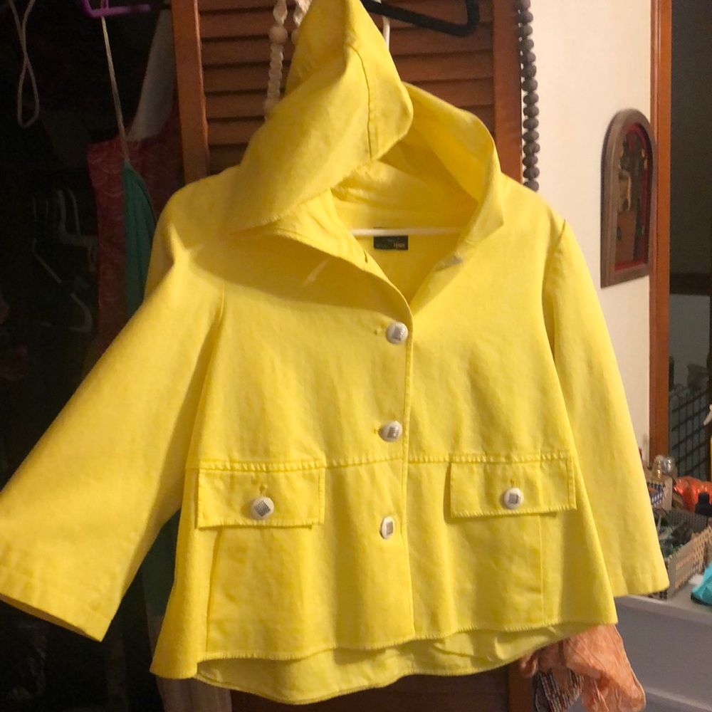 Fendi denim yellow hooded jacket